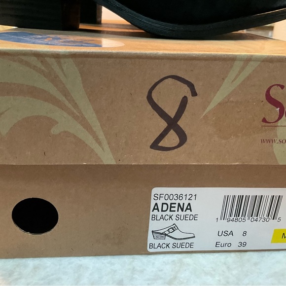 Sofft Adena Western Inspired Clog Black Suede NWT - Picture 6 of 8